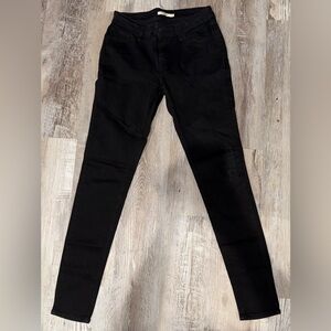 Women's Black Levi's 535 Mid Rise Super Skinny Jeans Size 29x32